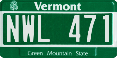 VT license plate NWL471