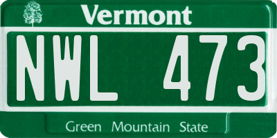 VT license plate NWL473