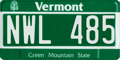 VT license plate NWL485