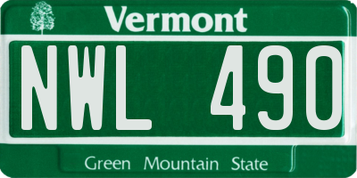 VT license plate NWL490