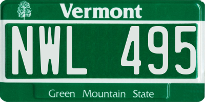 VT license plate NWL495