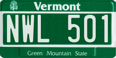 VT license plate NWL501