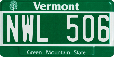 VT license plate NWL506
