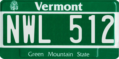 VT license plate NWL512