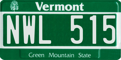 VT license plate NWL515