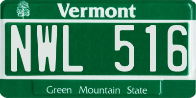 VT license plate NWL516
