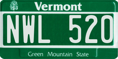 VT license plate NWL520