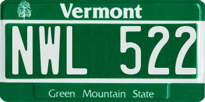 VT license plate NWL522