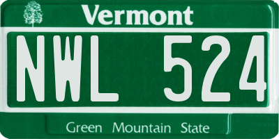 VT license plate NWL524