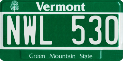VT license plate NWL530