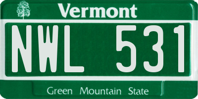 VT license plate NWL531