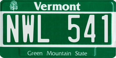 VT license plate NWL541