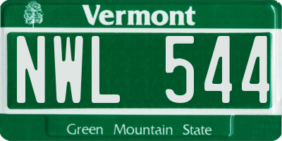 VT license plate NWL544