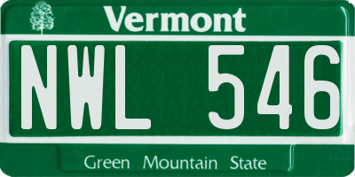 VT license plate NWL546