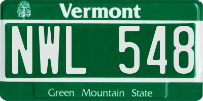 VT license plate NWL548