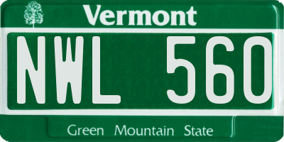 VT license plate NWL560