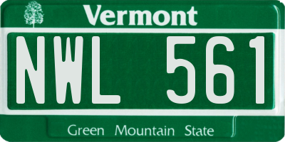 VT license plate NWL561