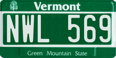 VT license plate NWL569