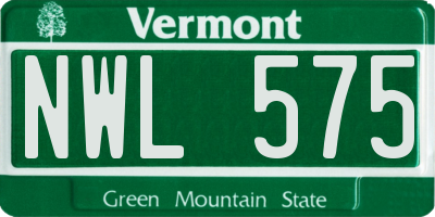 VT license plate NWL575