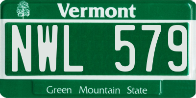 VT license plate NWL579