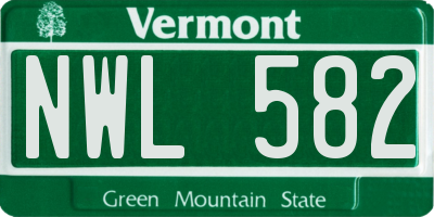 VT license plate NWL582