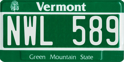 VT license plate NWL589