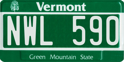 VT license plate NWL590