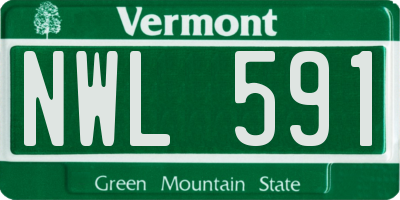 VT license plate NWL591