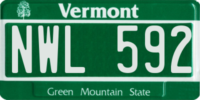VT license plate NWL592