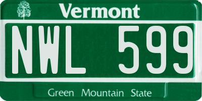 VT license plate NWL599