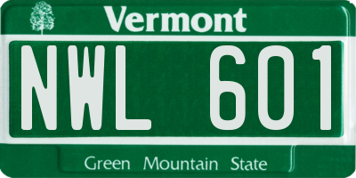 VT license plate NWL601