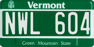 VT license plate NWL604