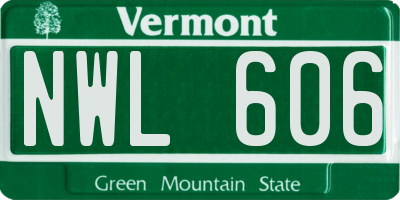 VT license plate NWL606