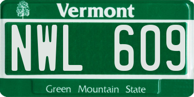 VT license plate NWL609