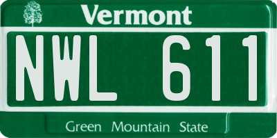 VT license plate NWL611