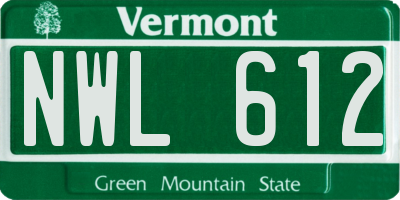 VT license plate NWL612