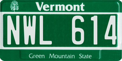 VT license plate NWL614