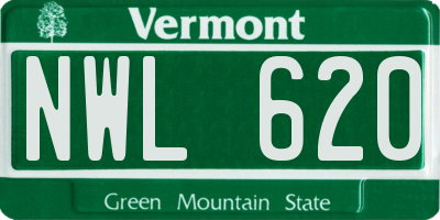 VT license plate NWL620