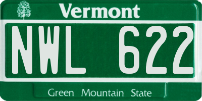 VT license plate NWL622