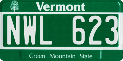 VT license plate NWL623