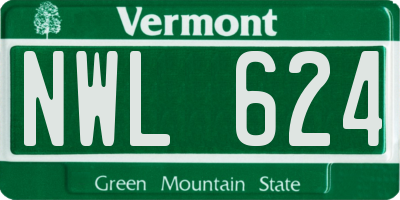 VT license plate NWL624