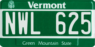 VT license plate NWL625