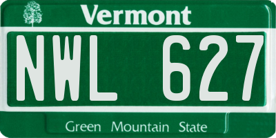 VT license plate NWL627