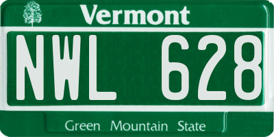 VT license plate NWL628