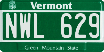 VT license plate NWL629