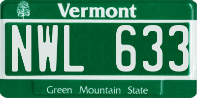 VT license plate NWL633