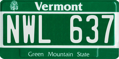 VT license plate NWL637