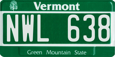 VT license plate NWL638