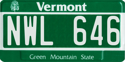 VT license plate NWL646