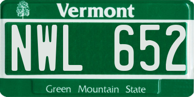 VT license plate NWL652